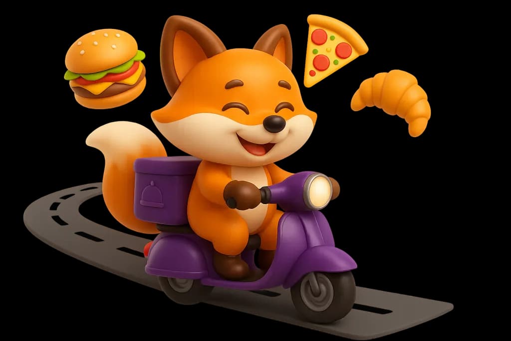 Foxi auf einem Roller